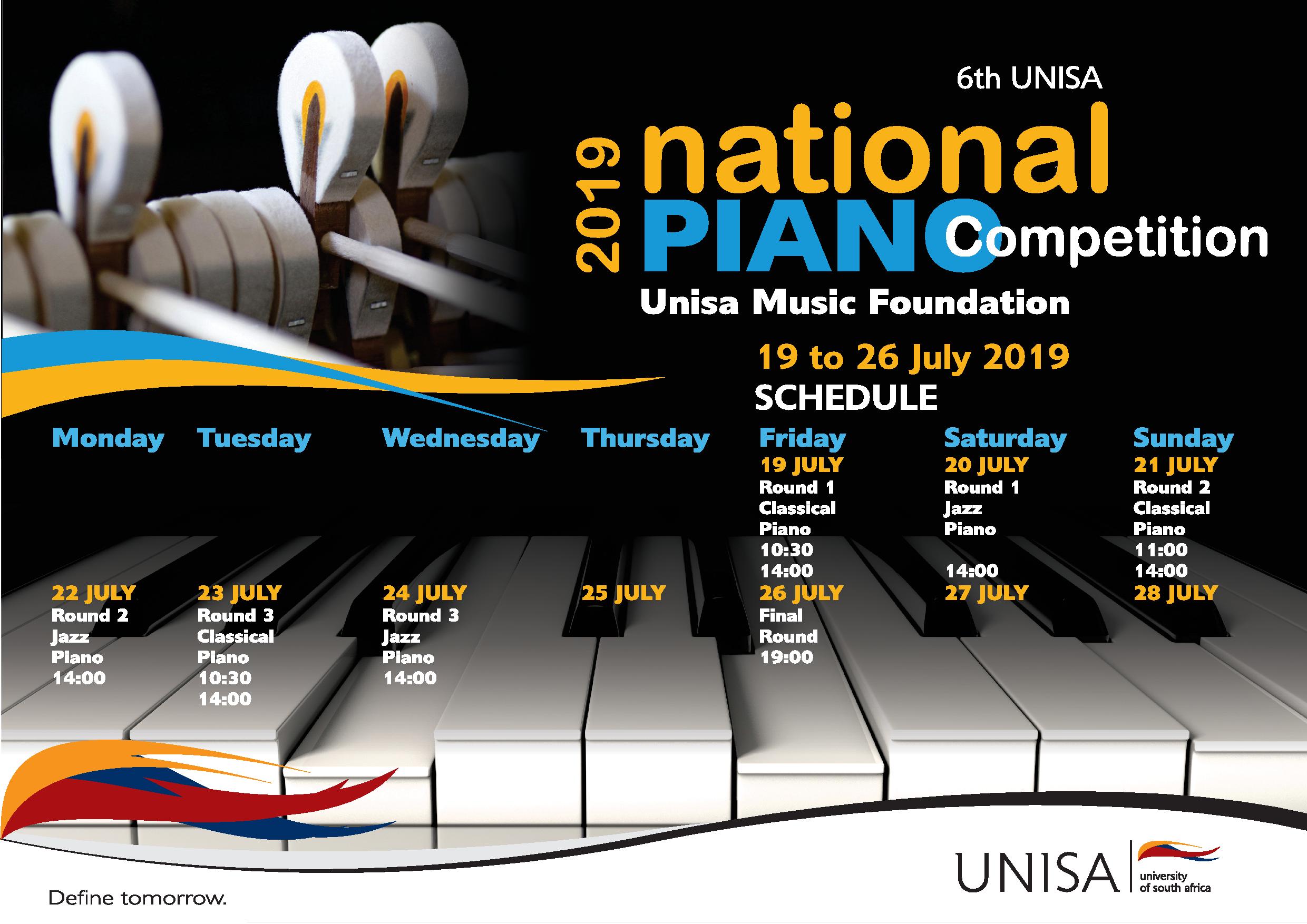 6th Unisa National Piano Competition 2019
